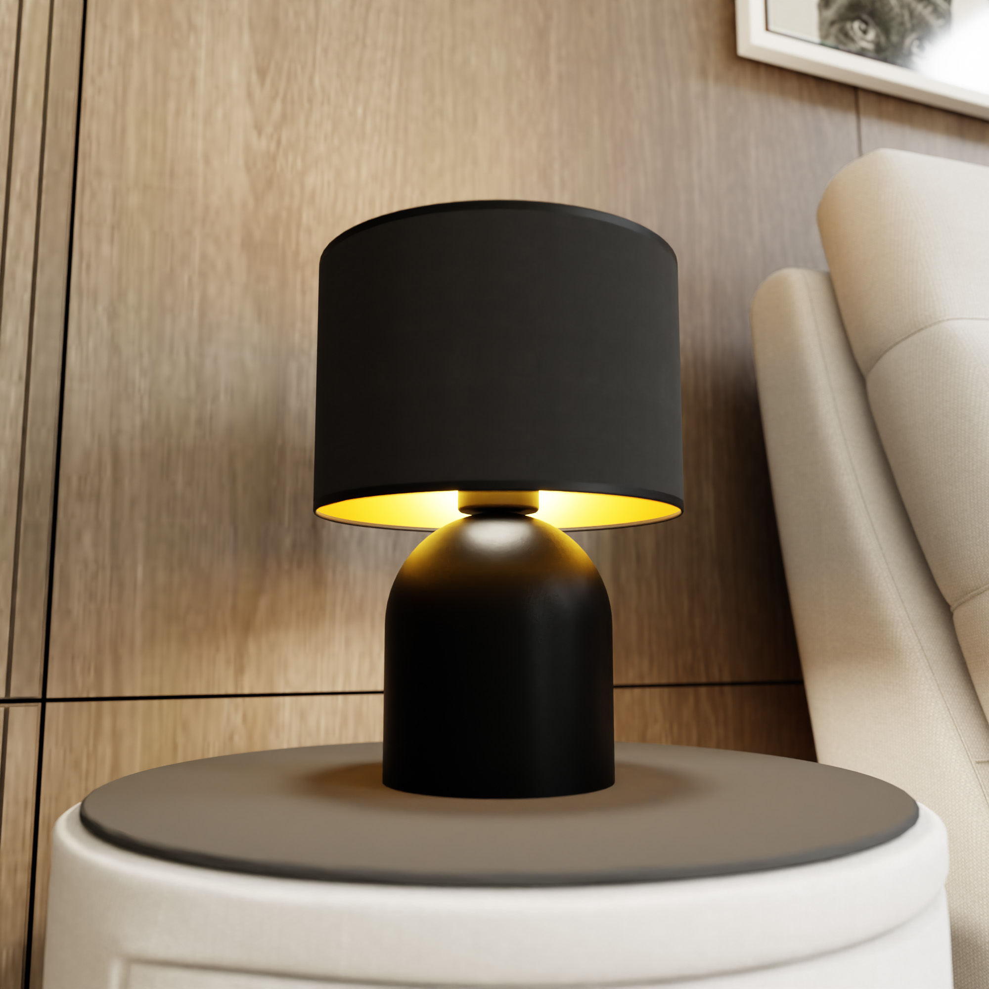 Emibig Aspen lampa stołowa 1x15 W czarny/złoty 1323/LN1