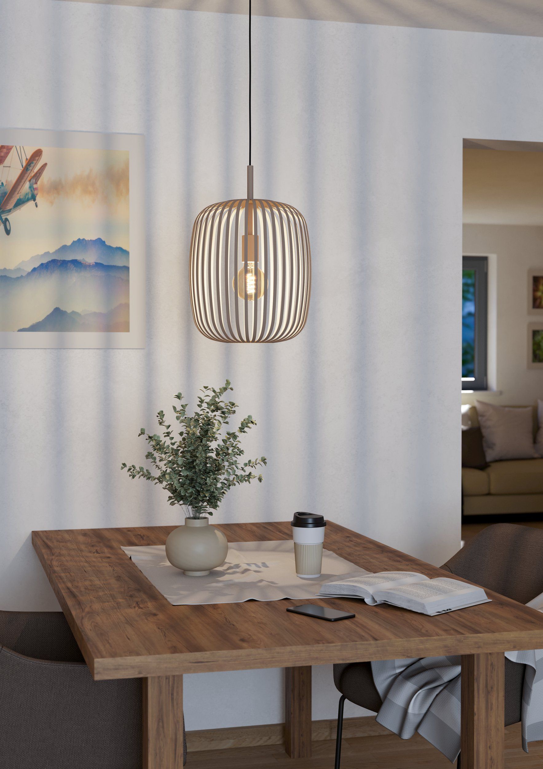 Eglo Romazzina lampa wisząca 1x60 W piaskowa 900496