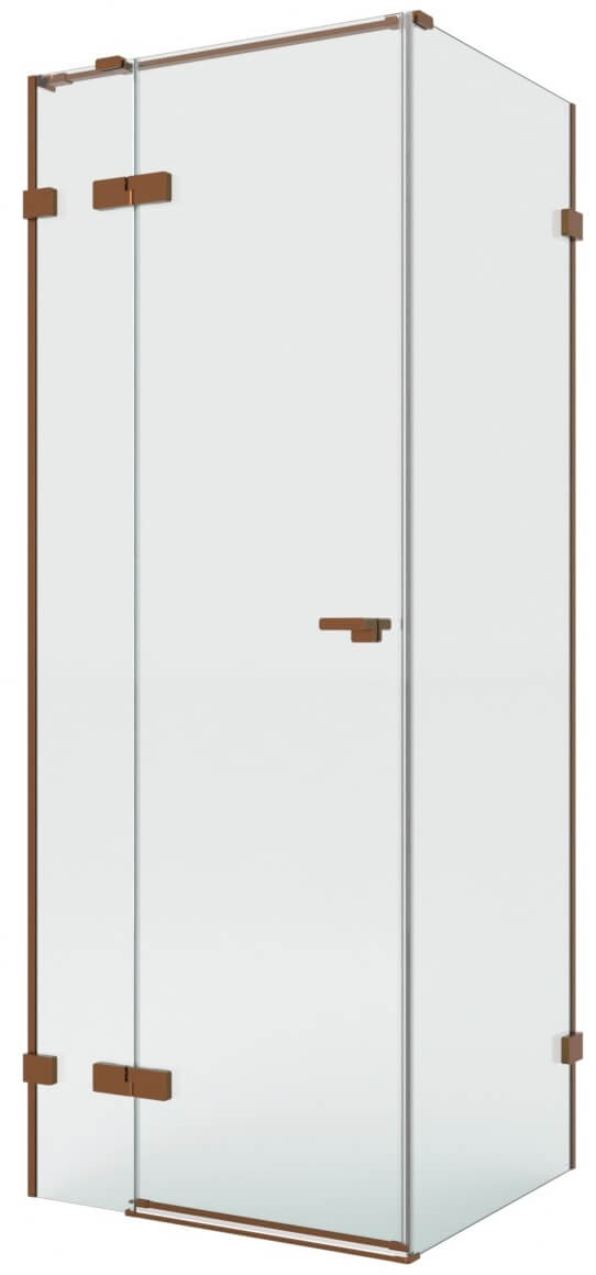 New Trendy Eventa Copper Brushed kabina prysznicowa 110x80 cm prostokątna lewa miedź szczotkowana/szkło przezroczyste EXK-8027