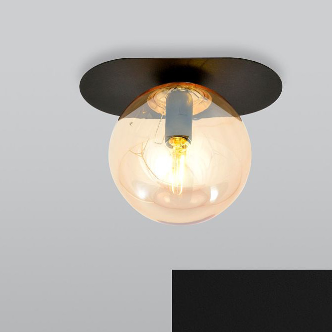 Emibig Plaza lampa podsufitowa 1x10 W czarna-bursztynowa 1120/1