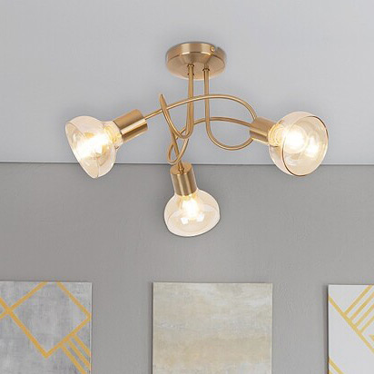 Rabalux Holly lampa podsufitowa 3x40W mosiądz/bursztynowy 5548