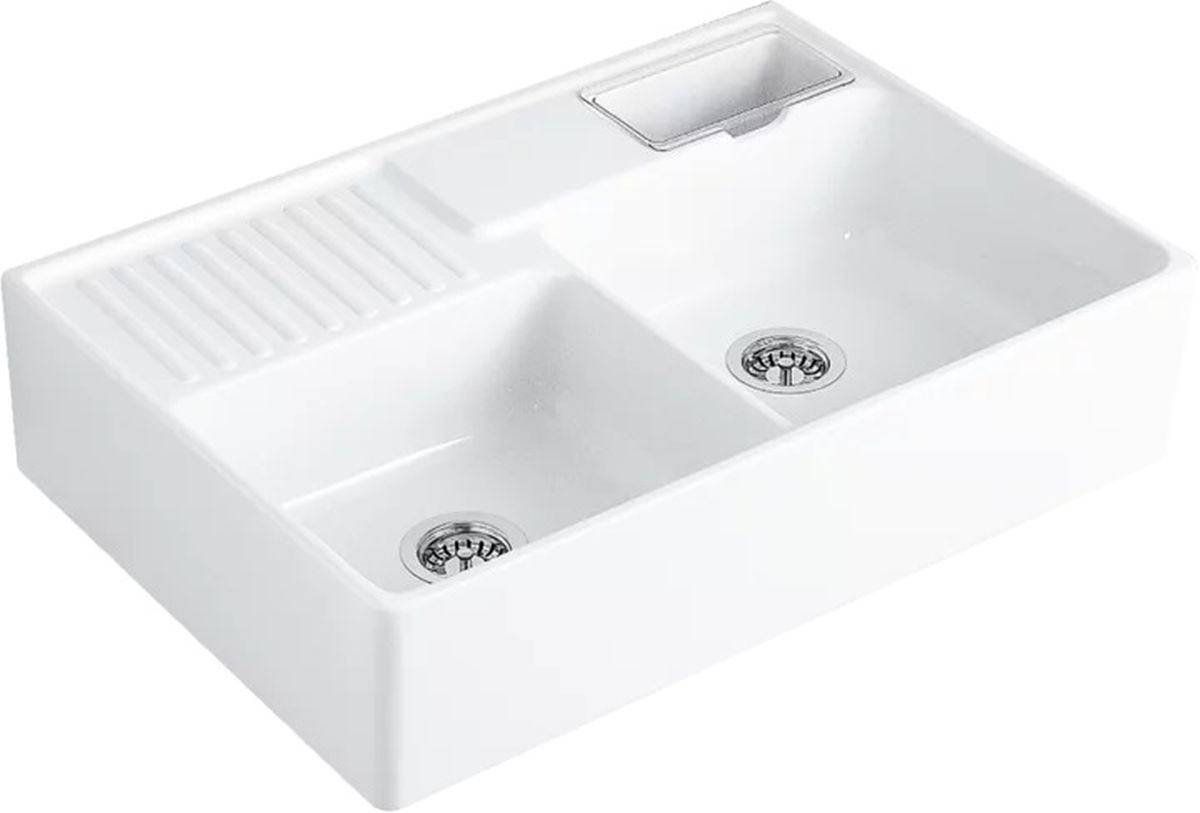 Villeroy & Boch Double-Bowl zlewozmywak ceramiczny 89,5x63 cm biały 632391KG - Wysyłka w 24h