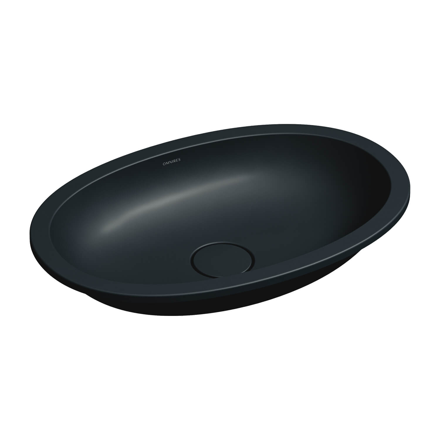 Omnires Shell M+ umywalka 54x34 cm owalna podblatowa czarny mat SHELL540UPBLV