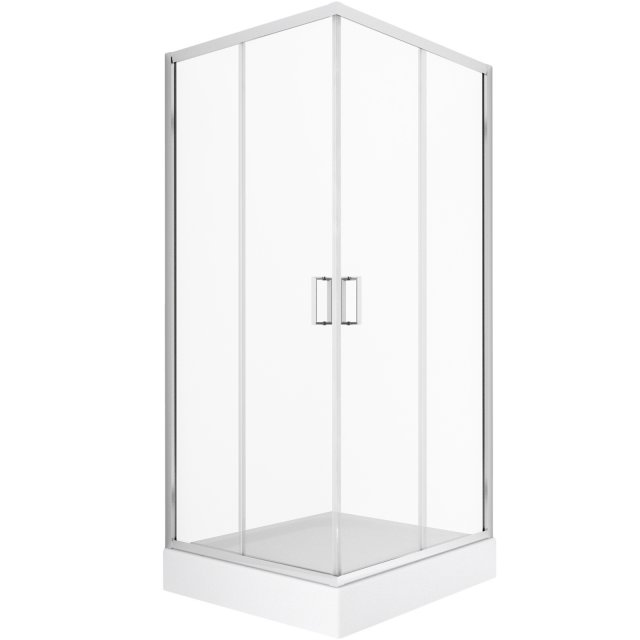 NEW TRENDY Kabina prysznicowa kwadratowa SUVIA 2D 80x80x206 chrom z b
