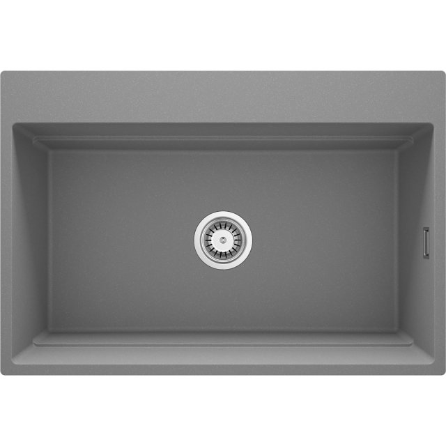 DEANTE Zlewozmywak granitowy MAGNETIC szary metalik 1-komorowy magnet