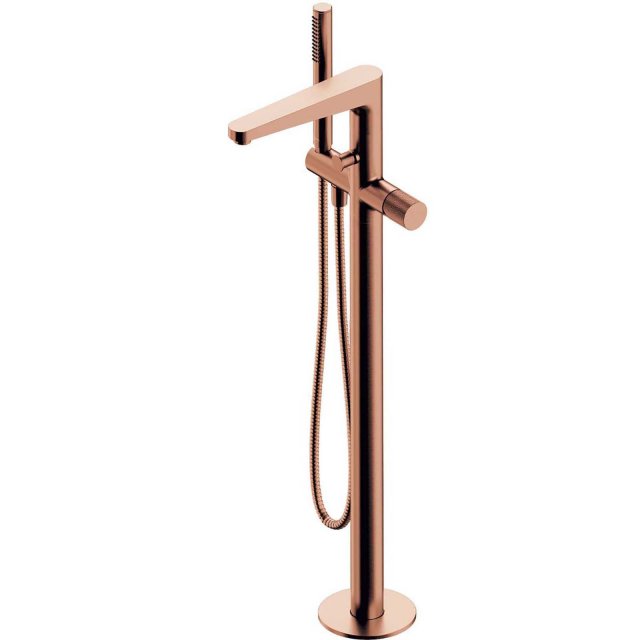 OMNIRES Bateria wannowa CONTOUR wolnostojąca miedź szczotkowana CT803