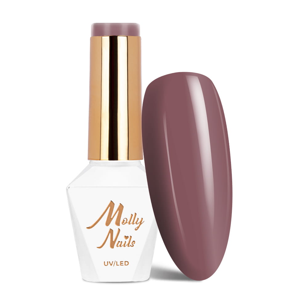 Lakier hybrydowy LED/UV Gel Polish Molly Nails I'm Nudelover Nr 523 Mahogany HEMA/Di-HEMA Free 8g