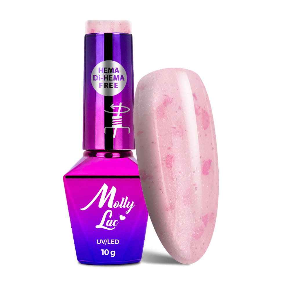 Lakier hybrydowy LED/UV Gel Polish MollyLac Sparkling French Nr 708 Wedding queen HEMA/Di-HEMA Free 10 g