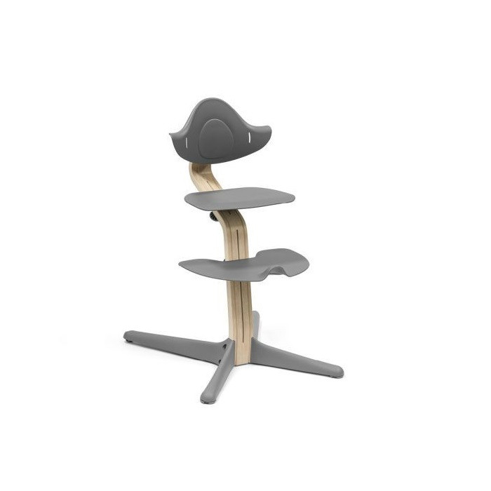 Stokke Nomi + Newborn Set - krzesełko + zestaw dla noworodka-Natural Grey-Newborn Set Black-Grey Blue