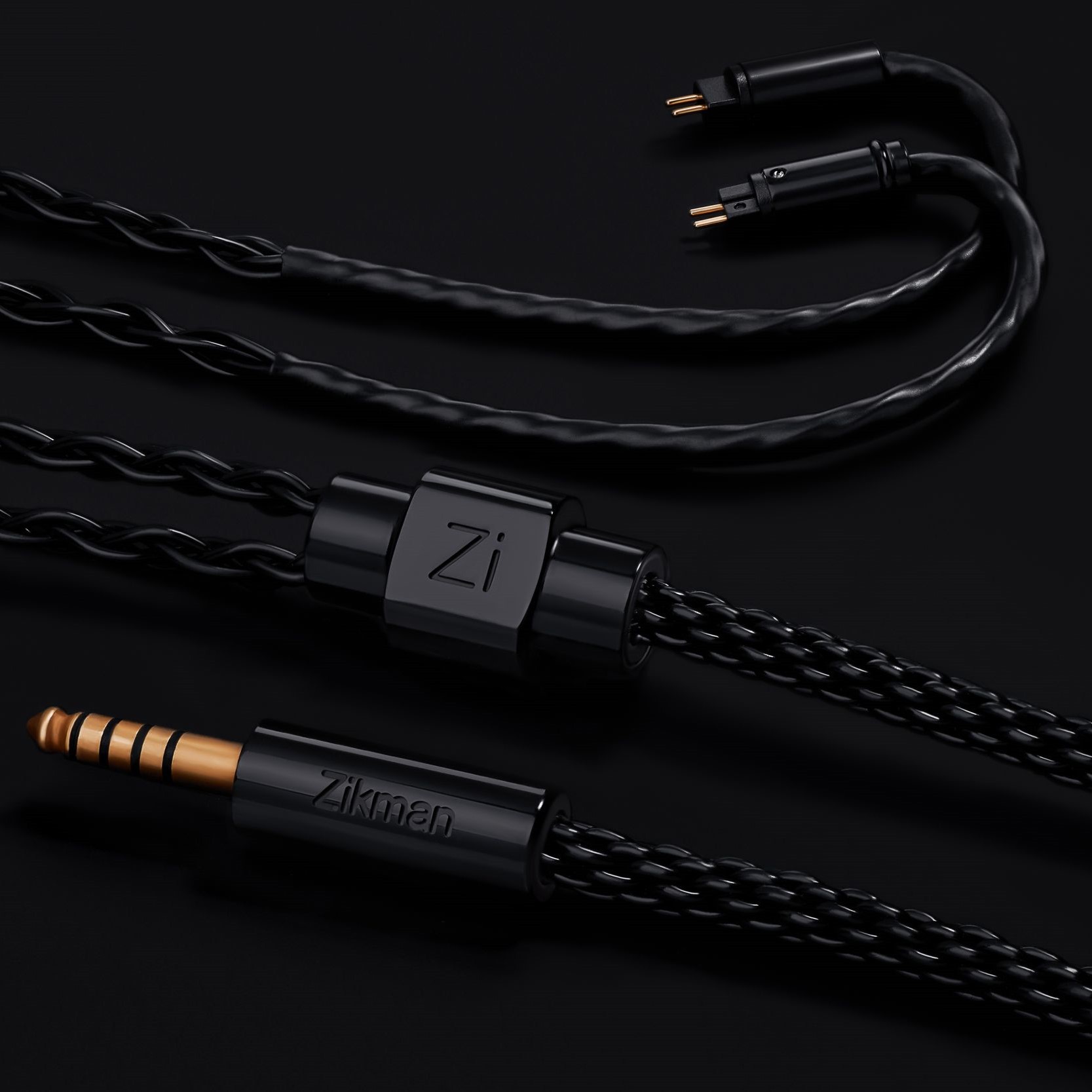 Zikman rhine elegance black edition — flagship hand-braided occ copper audiophile cable