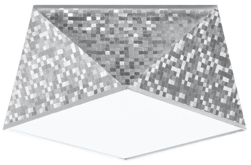 Plafon sufitowy lampa Sollux Lighting Hexa srebrny 1 x E27 x IP20 wym: 15 x 30 x 30 cm - 1 szt.