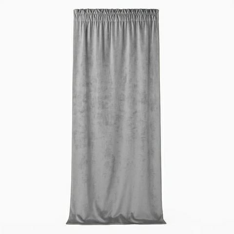 Zasłona welurowa Soft Velvet gotowa na taśmie Spod Igły i Nitki 140 x 270 cm szara 1 szt.