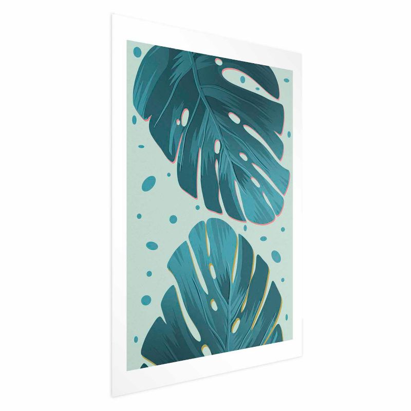 Plakat Artgeist Zroszone liście 21x30 cm bez ramy z marginesem 1 szt