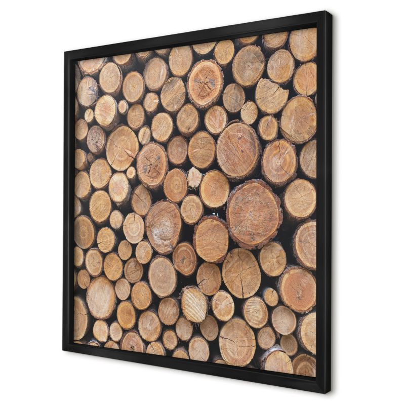 Dekoracyjna tablica magnetyczna Wallfluent 50x50 Drewniane kręgi w czarnej ramie 1szt