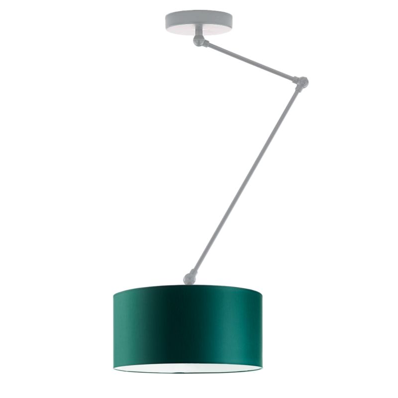 Lampa sufitowa Volta Light Factory żyrandol lampa wisząca z abażurem walec Srebrny/Butelkowa zieleń SOUL 1szt.