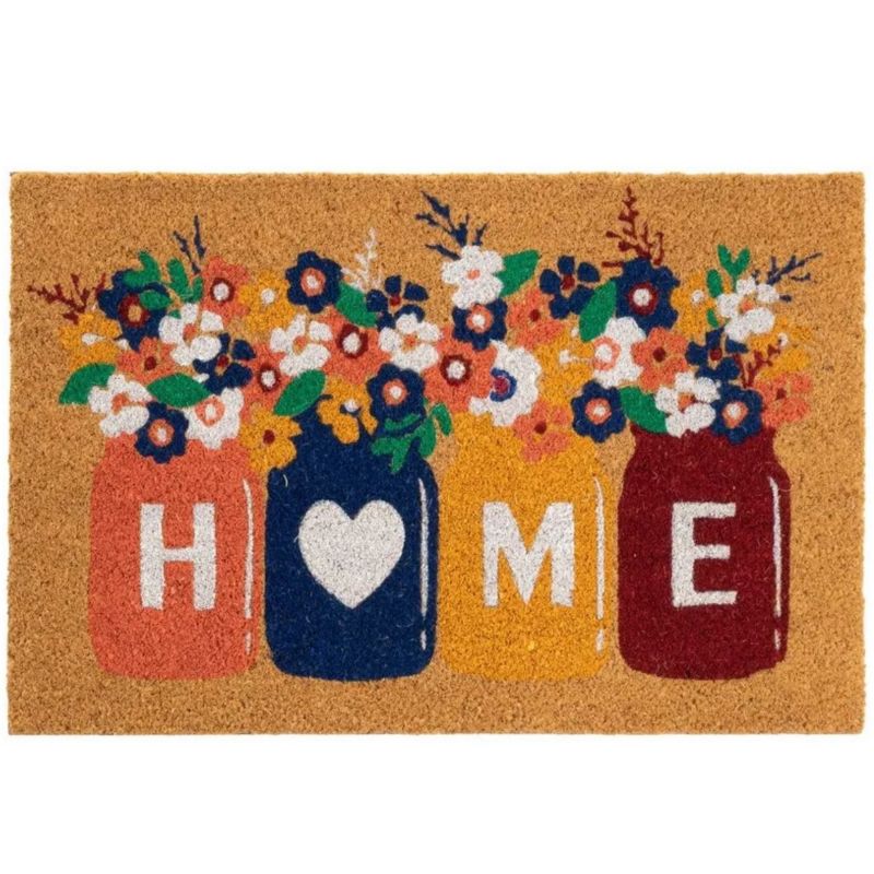 Wycieraczka HOME wielokolorowa z włókna kokosowego z motywem kwiatowym 60x40 cm 1 szt.