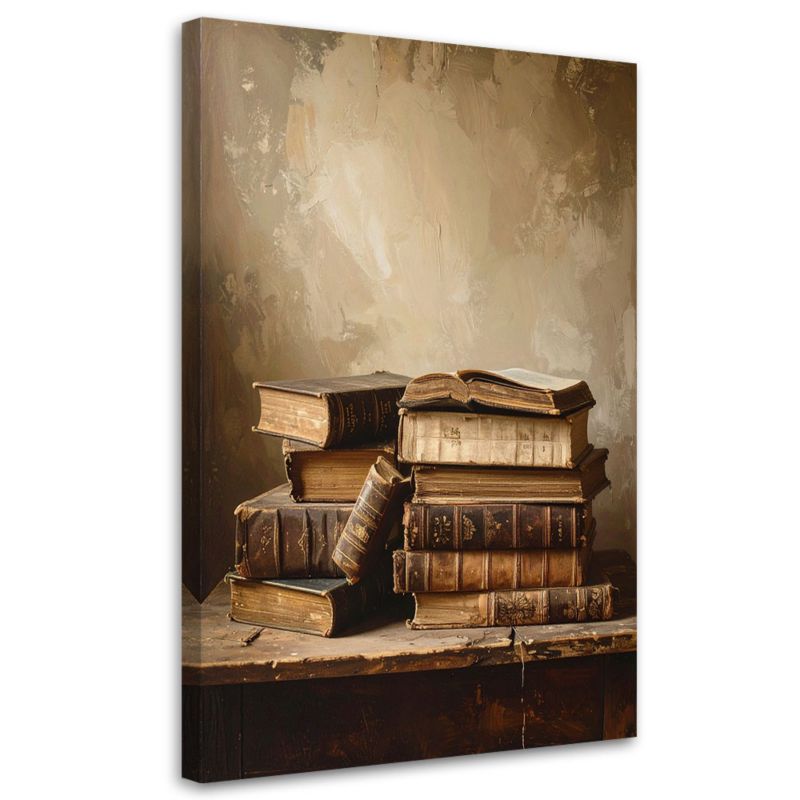 Obraz do salonu kancelarii biura Feeby Stare książki w stylu retro vintage 60x90cm 1szt