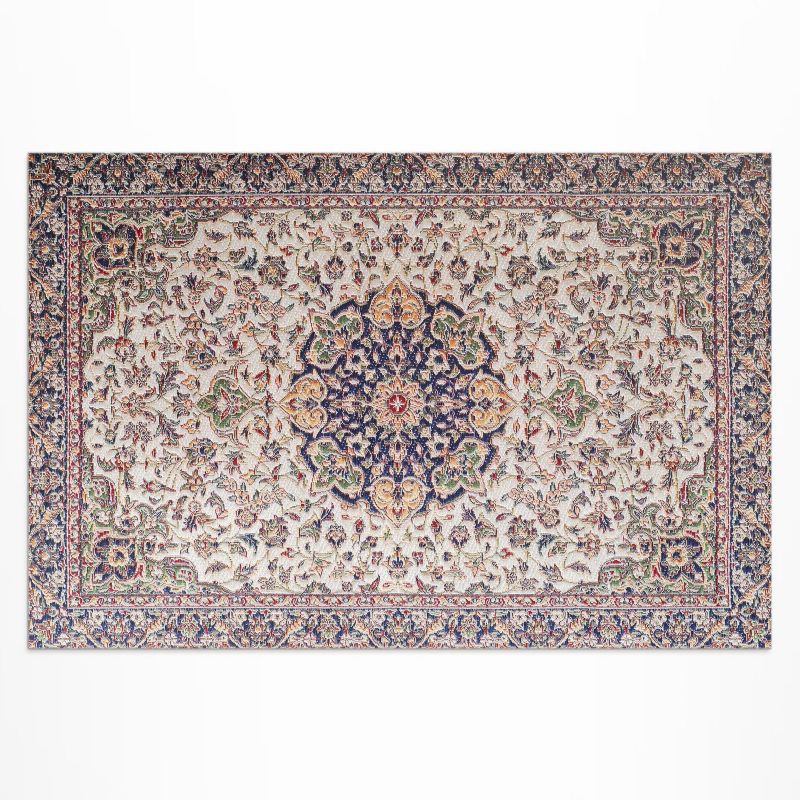 Winylowy Chodnik Zewnętrzny Wallfluent 140x210 cm Klasyczny kwiatowy granat 1 szt.