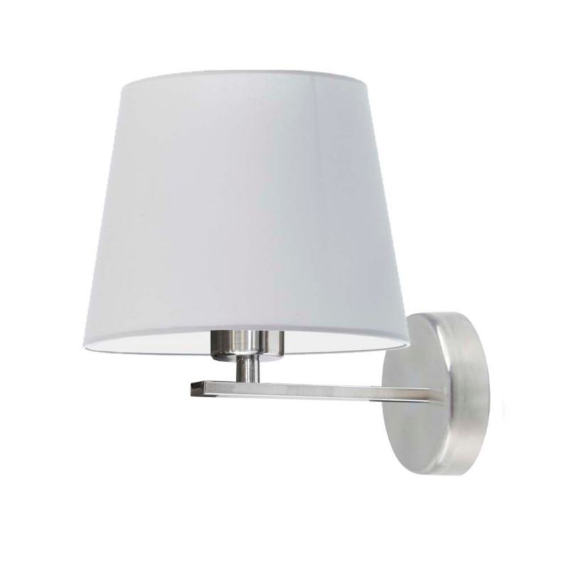 Kinkiet Volta Light Factory Simple Stal szczotkowana/Jasny szary Abażur 1xE27 1szt.