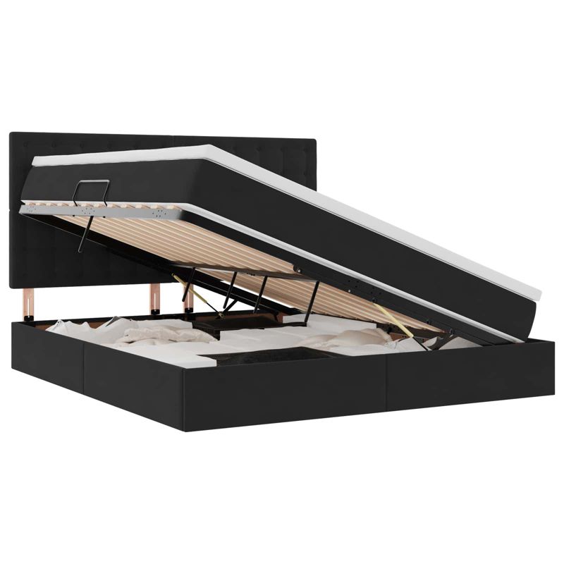 Łóżko Kontynentalne WaszeMeble z Materacem 180x200 cm Czarne WM-3372167 1 szt.