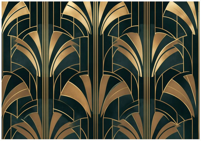Fototapeta WALLARENA Do Sypialni Salonu Na Flizelinie Art Deco Złoto Abstrakcja 350x250 cm 1 szt.