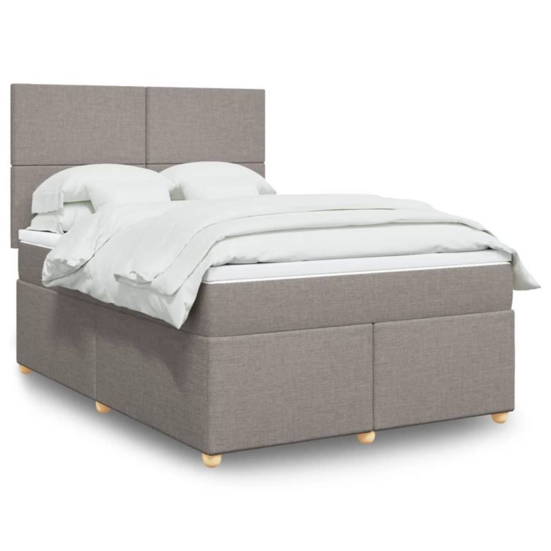 Łóżko z materacem WaszeMeble 160x200 cm Taupe tkanina WM-3291328 1 szt.