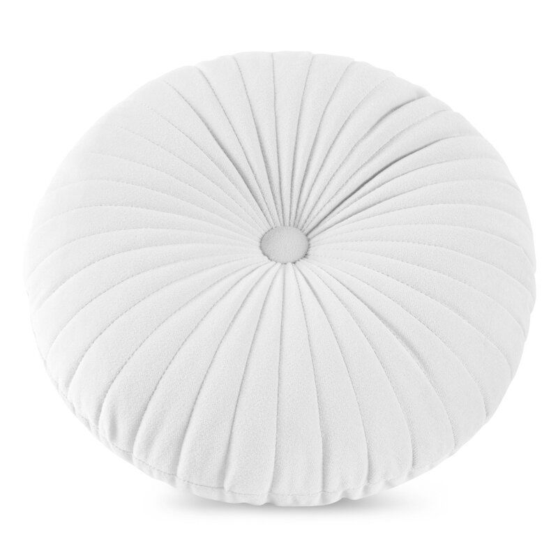Poduszka dekoracyjna okrągła Eurofirany Velvet 68 średnica 40 cm biała 1 szt.