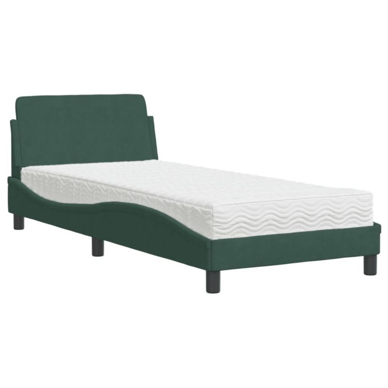 Łóżko tapicerowane WaszeMeble 90x190 cm ciemnozielone WM-3208314 1 szt.