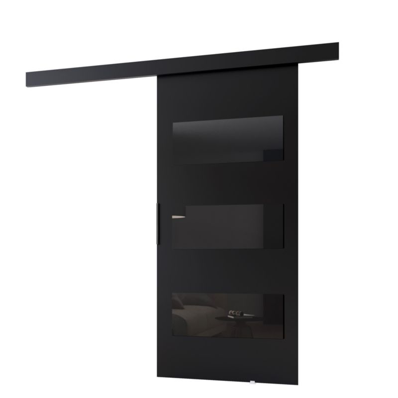 Drzwi przesuwne MINIO go for it PRIM E 96 cm czarne z czarną maskownicą 1 szt.