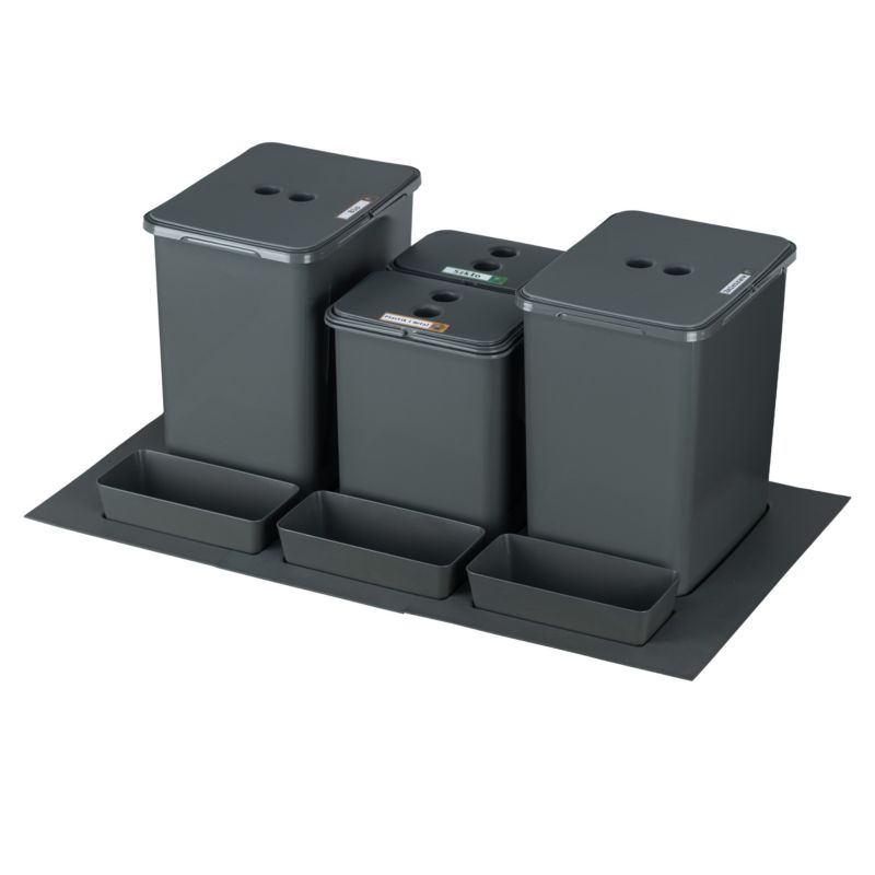 Sortownik śmieci FLEXI BASE do szuflady w szafce 80 cm 4 kosze 2x20 l + 2x8 l + kuwetki 1 kpl.