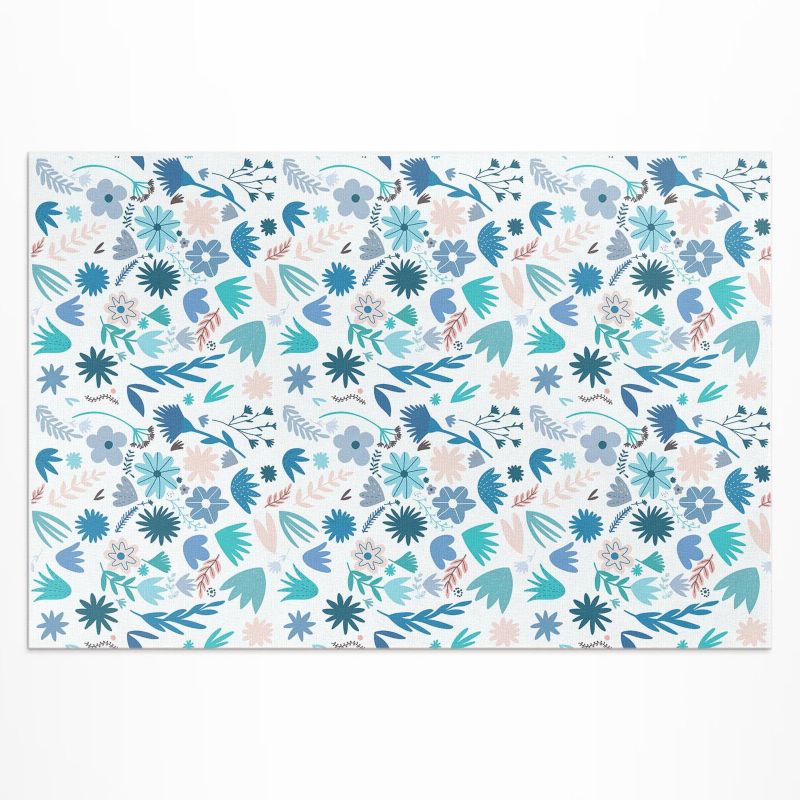 Zewnętrzny Dywan Winylowy Wallfluent 120x180 cm Pastelowe kwiaty i rośliny boho 1 szt.