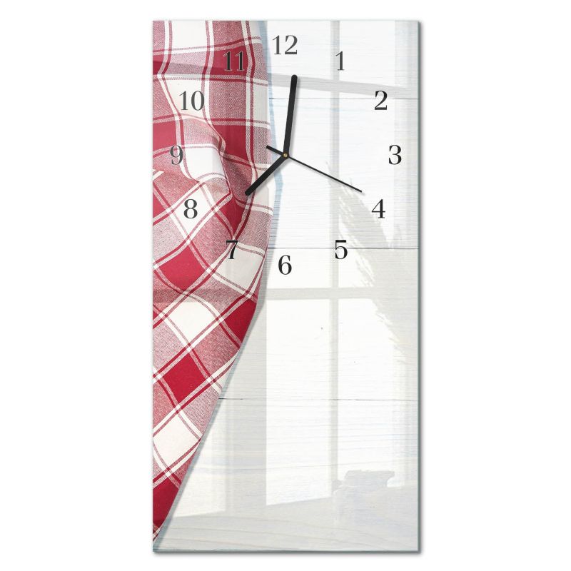 Zegar Ścienny Bez Tykania Tulup 30x60 cm z Czarnymi Wskazówkami Obrus 1 szt.