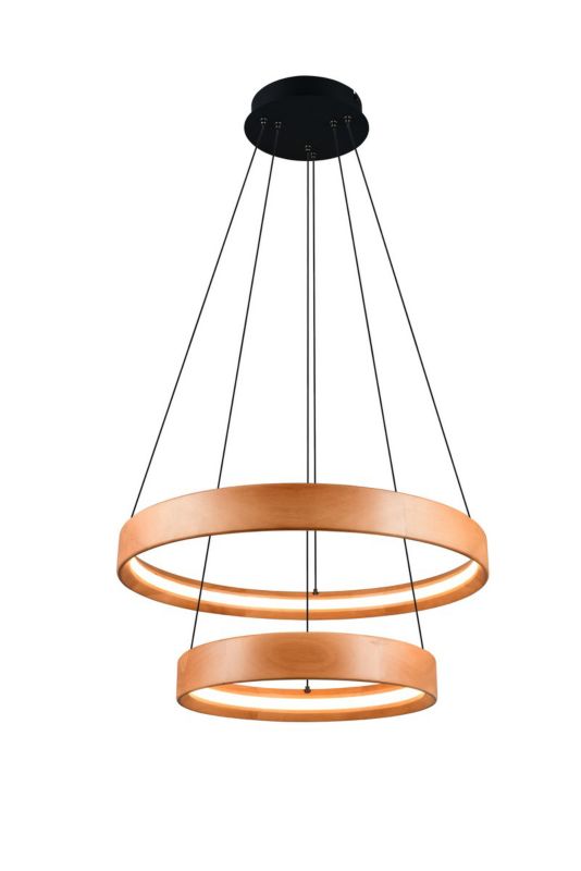 Lampa wisząca Trio LYNWOOD jasne drewno-czarna LED 37W 3000K 4300lm IP20 - 1 szt.