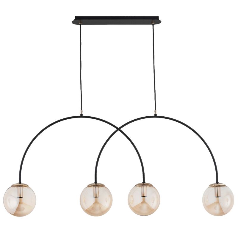 Lampa wisząca Alfa BENDO czarno-bursztynowy-złota 4xE14x10W wym:95x105x15cm IP20 -1 szt.
