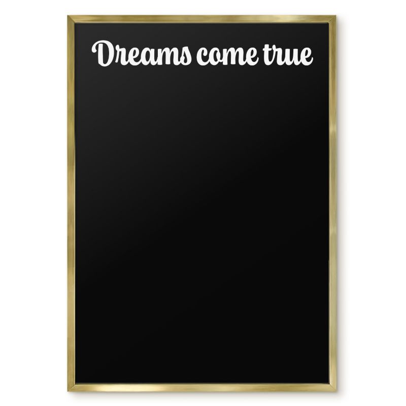 Tablica Magnetyczna Tulup 50x70 cm Dreams come true 6 - Złota rama Do salonu, sypialni 1 szt.