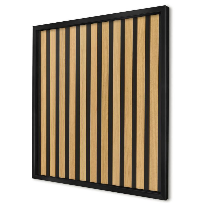 Ozdobna tablica magnetyczna Wallfluent 50x50 Drewniane rytmy w czarnej ramie 1szt