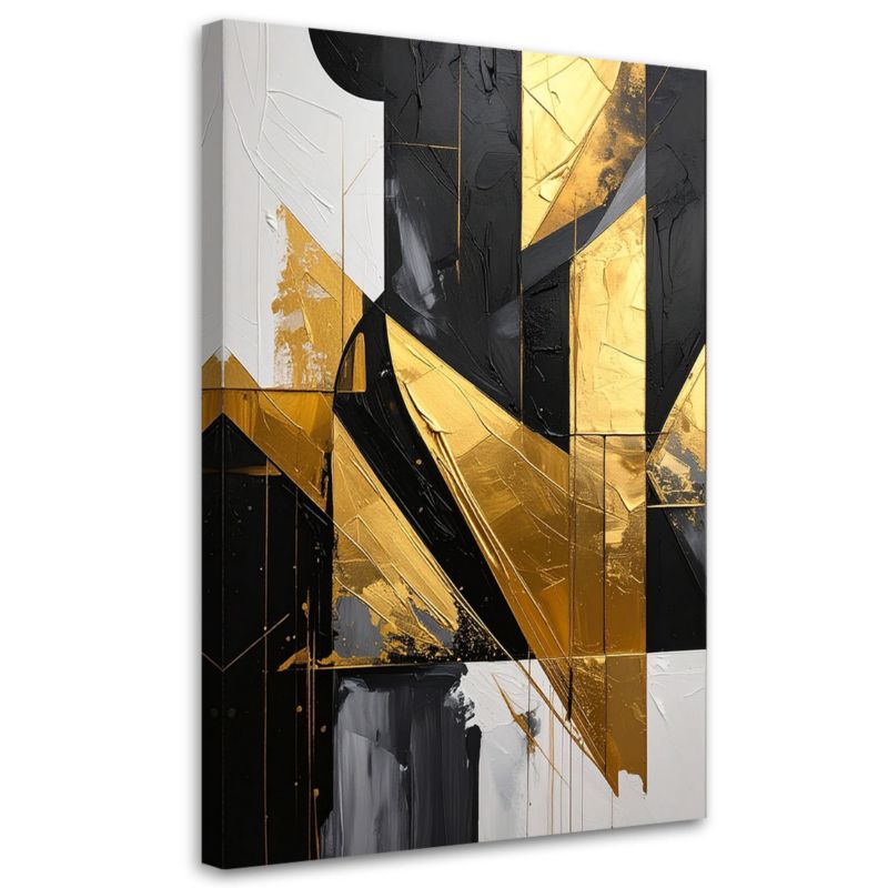 Obraz do salonu sypialni biura Feeby Geometryczna abstrakcja złote akcenty 60x90cm 1szt