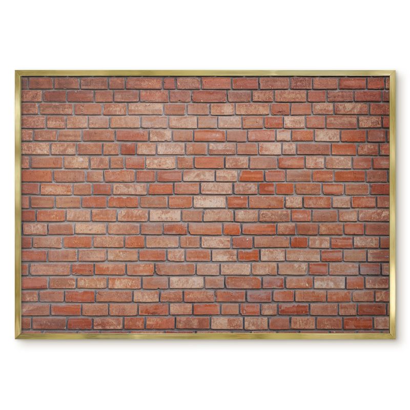 Magnetyczna Tablica Ścienna Tulup 100x70 cm Ceglana ściana - Złota rama Do salonu, biura 1 szt.