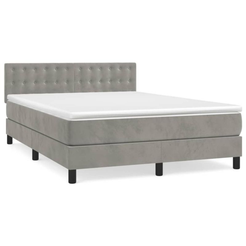 Łóżko kontynentalne WaszeMeble 140x190 cm jasnoszare WM-3141539 1 szt.