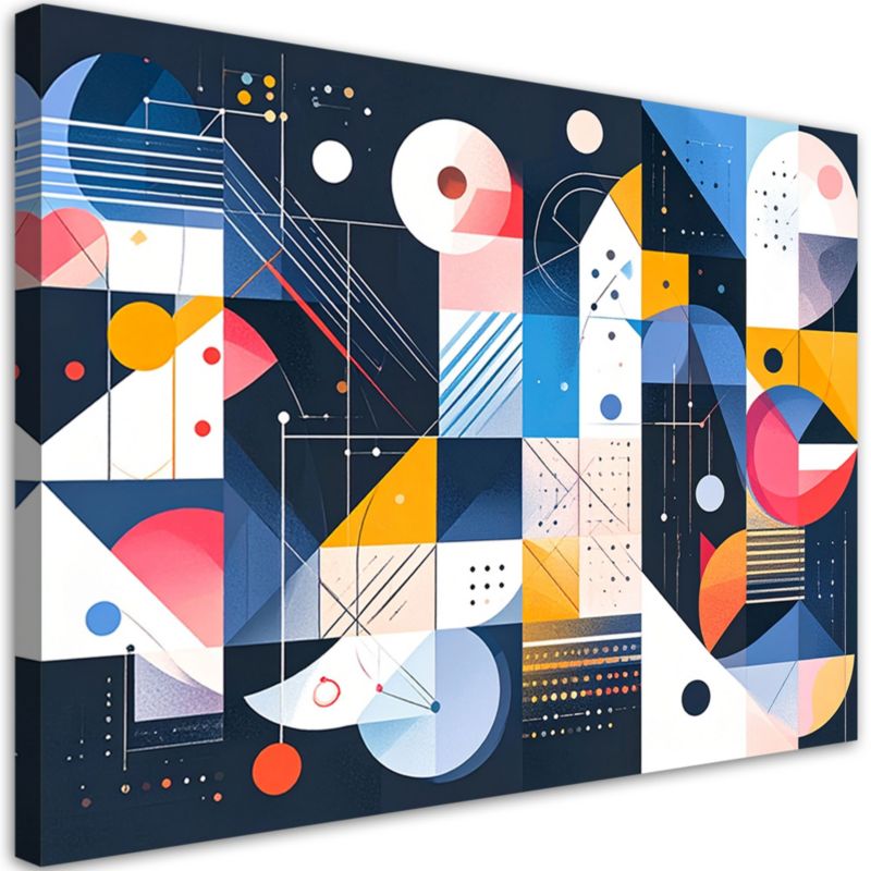 Obraz w stylu Bauhaus do salonu biura Feeby Abstrakcja Kolorowa 100x70cm 1szt