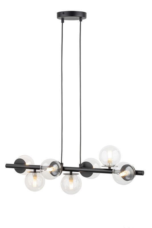 Lampa wisząca Sigma Lighting Avola 7101 czarno-przezroczysty dekoracyjna 7xG9 x 1 szt.