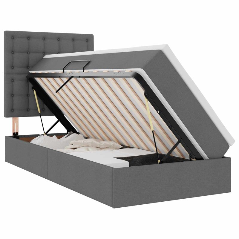 Łóżko Kontynentalne WaszeMeble z Materacem 90x200 cm Szare WM-3372517 1 szt.
