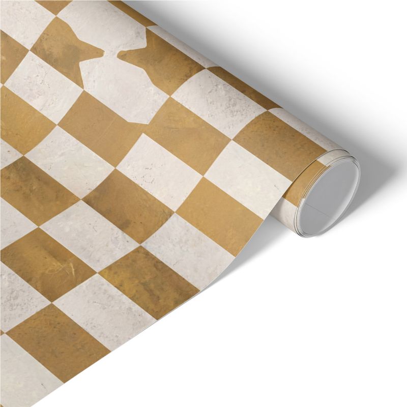 Folia Meblowa Tulup 75x150 cm Musztardowa szachownica Renowacja Mebli DIY 1 rol.