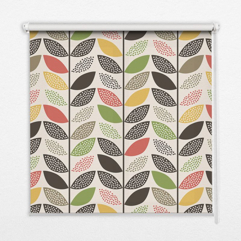 Roleta Okienna Tulup 140x140 cm Kolorowe Listki Montaż do ściany/sufitu 1 szt.