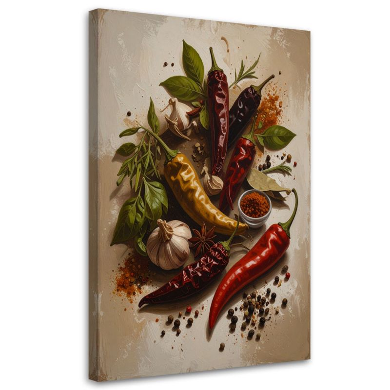 Obraz do kuchni jadalni restauracji Feeby Czerwone papryczki przyprawy 40x60cm 1szt