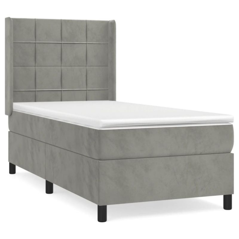 Łóżko kontynentalne WaszeMeble 90x190 cm jasnoszare WM-3132651 1 szt.