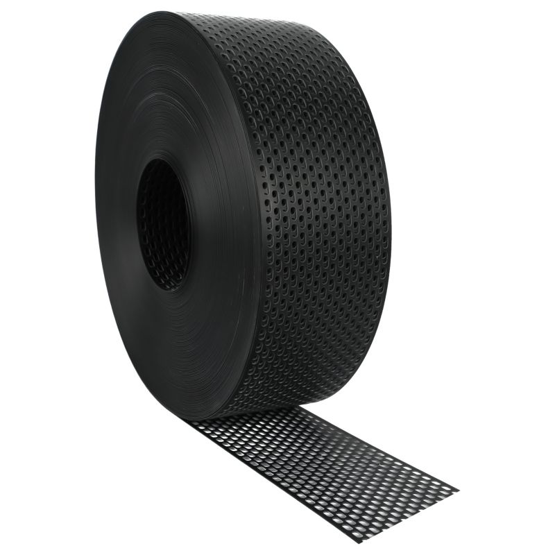 Kratka okapowa Eurovent 100 mm x 60 m PVC RAL 9005 czarna 1 szt.