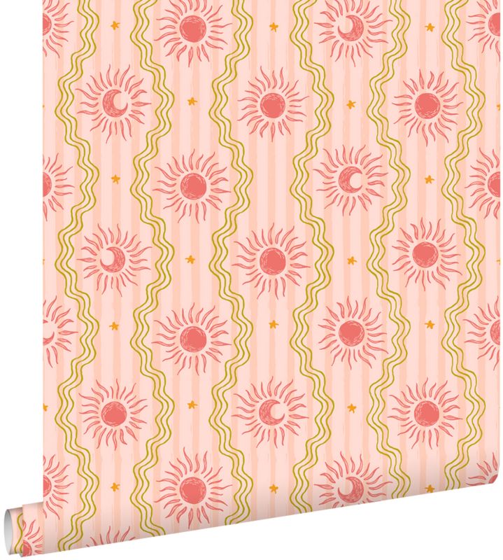 Tapeta ESTAhome ozdoby retro różowym,czerwonymIzielonym 50 x 900 cm - 1 rol.