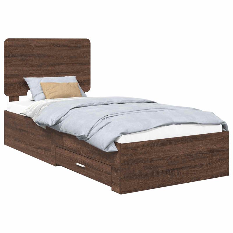 Łóżko WaszeMeble z Szufladami 75x190 cm Brązowe WM-3412852 1 szt.
