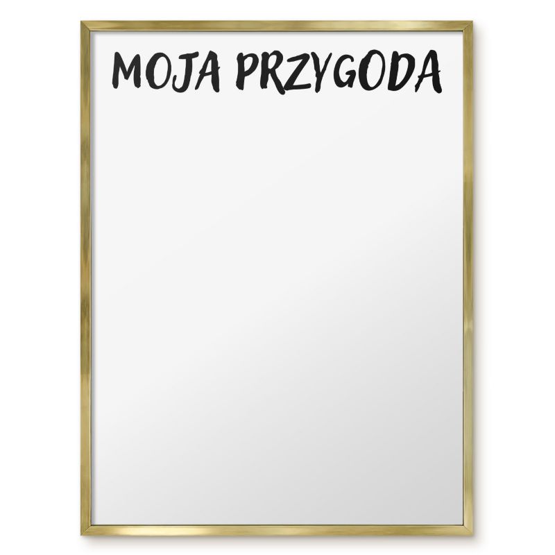 Tablica Magnetyczna Do Notatek Tulup 60x80 cm Moja przygoda - Złota rama Do salonu, sypialni 1 szt.